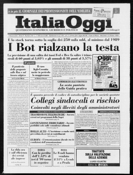 Italia oggi : quotidiano di economia finanza e politica